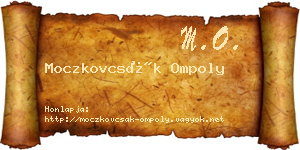 Moczkovcsák Ompoly névjegykártya